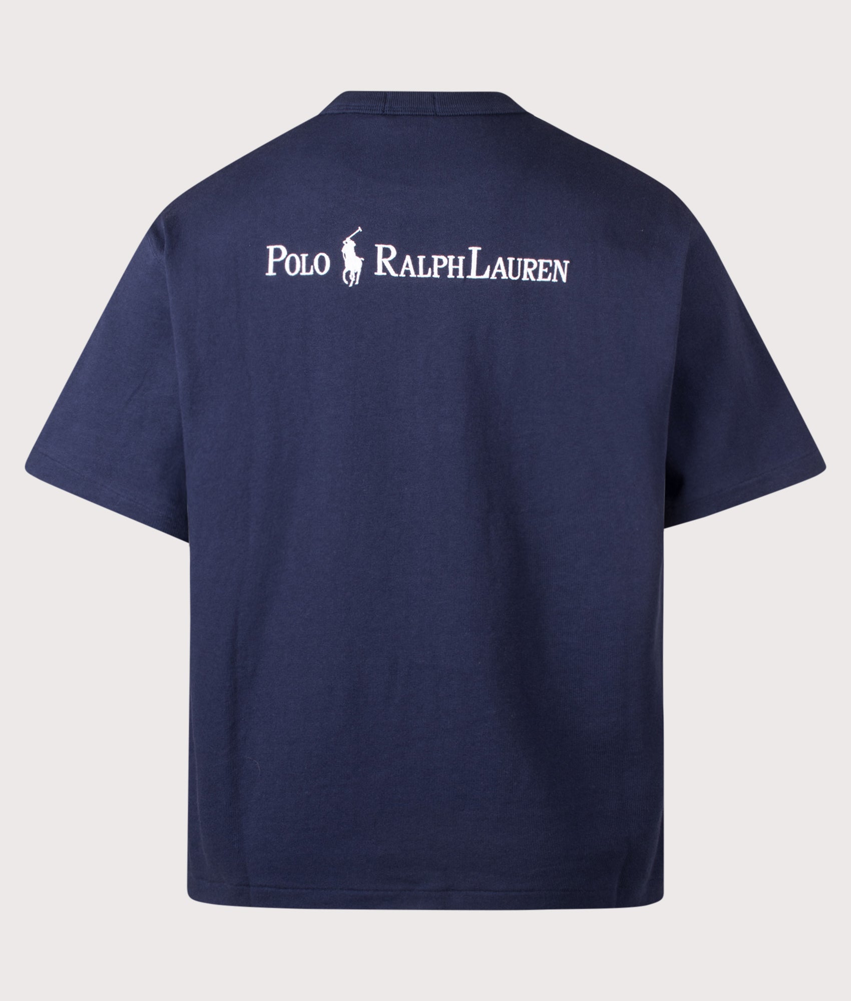 Polo Ralph Lauren Relaxed Fit Logo Jersey T-Shirt in Cruise Navy at EQVVS Menswear. Back shot.