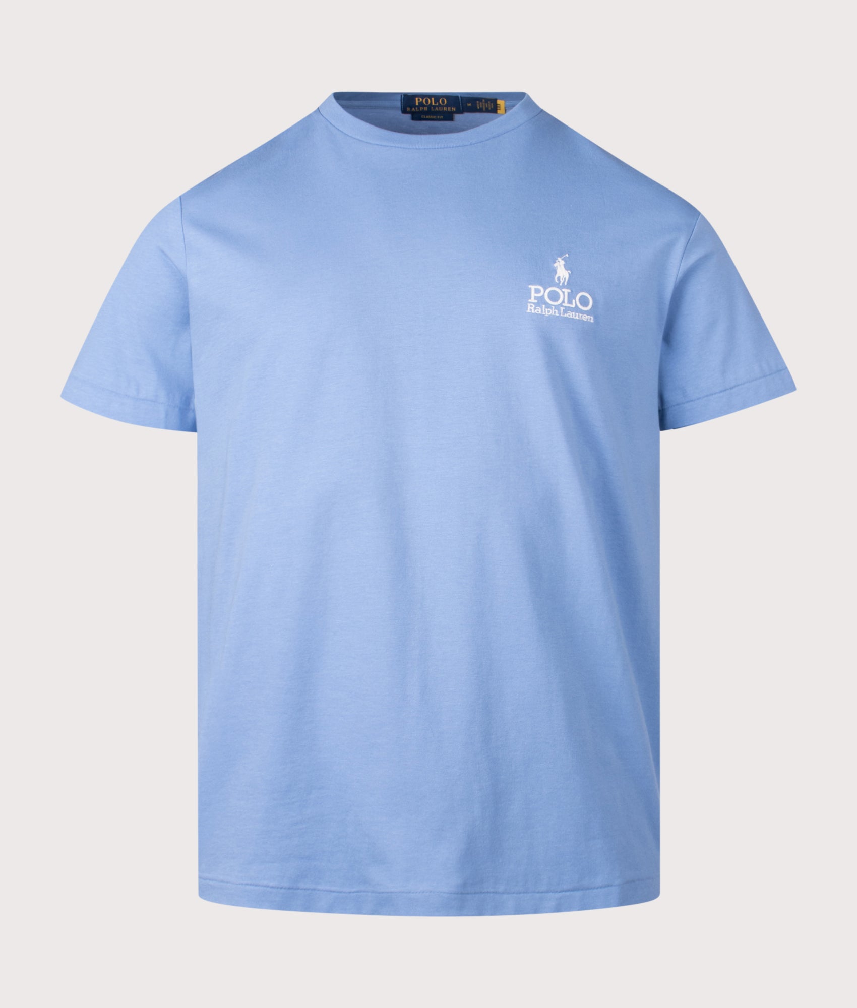 Polo Ralph Lauren Classic Fit Logo T-Shirt in Bristol Blue at EQVVS Menswear. Front shot.