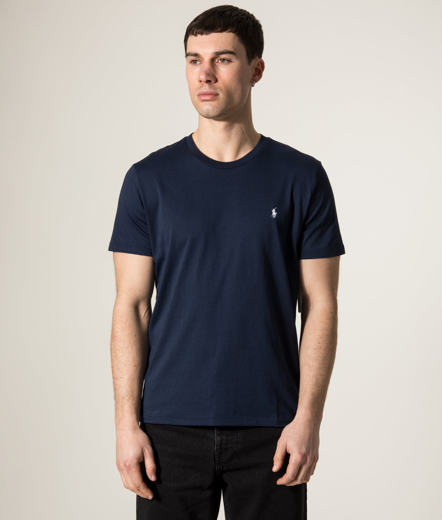 Polo Ralph Lauren Cotton Jersey Sleep Shirt in Cruise Navy at EQVVS Menswear. Model shot