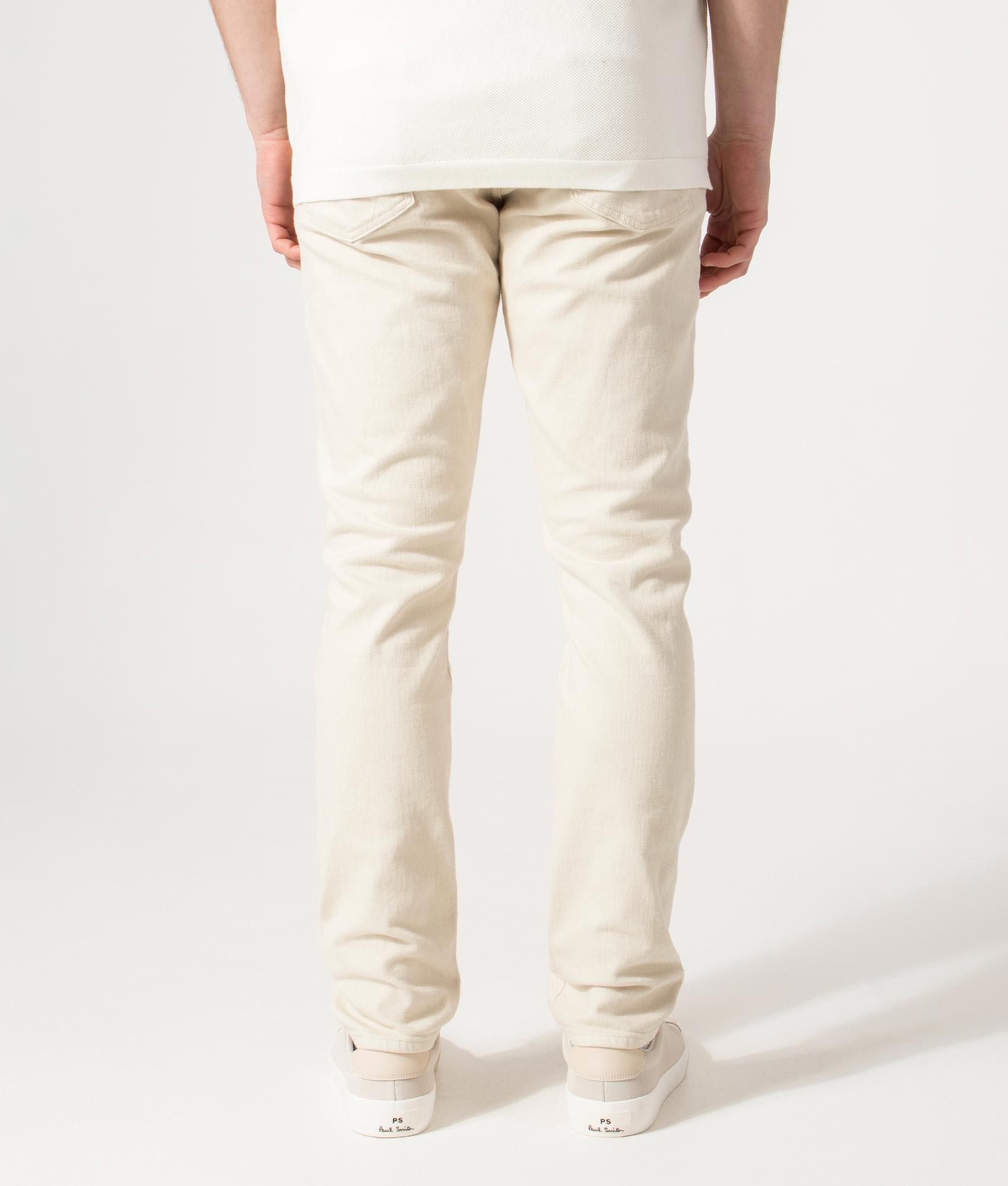 Polo Ralph Lauren Slim Fit Sullivan Stretch Jeans in Andover Cream at EQVVS Menswear. Back shot.