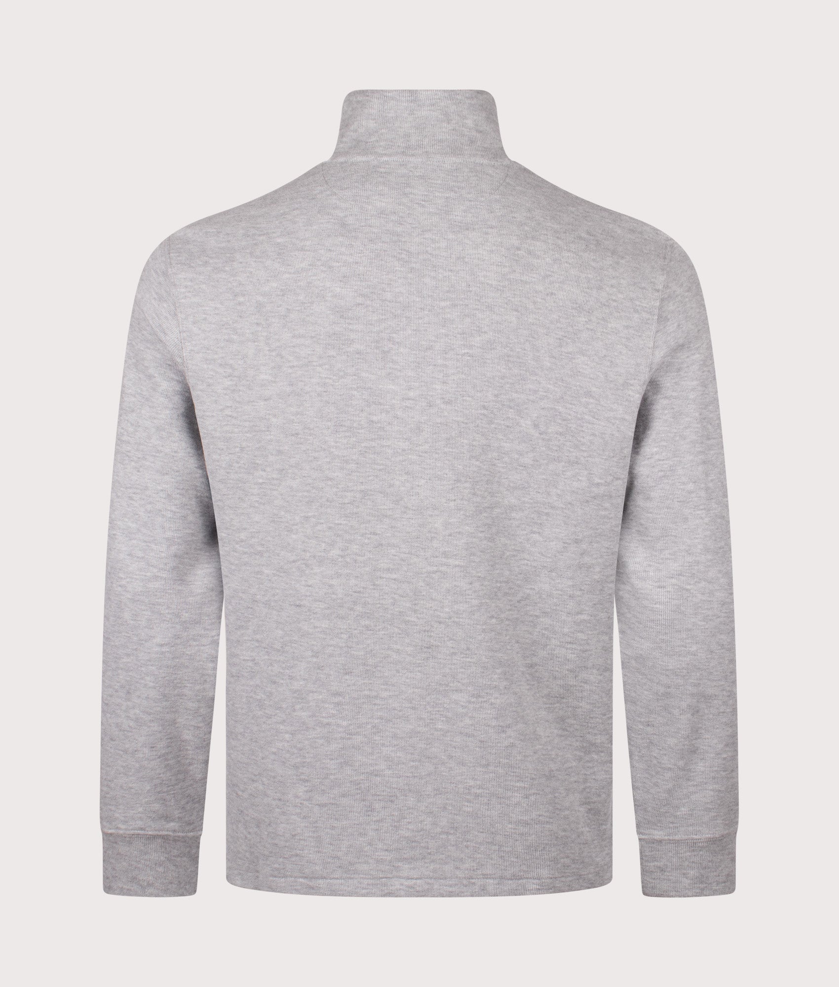 Quarter Zip Estate Rib Knit in Andover Heather | 100% Cotton | Polo Ralph Lauren | EQVVS | Back shot 