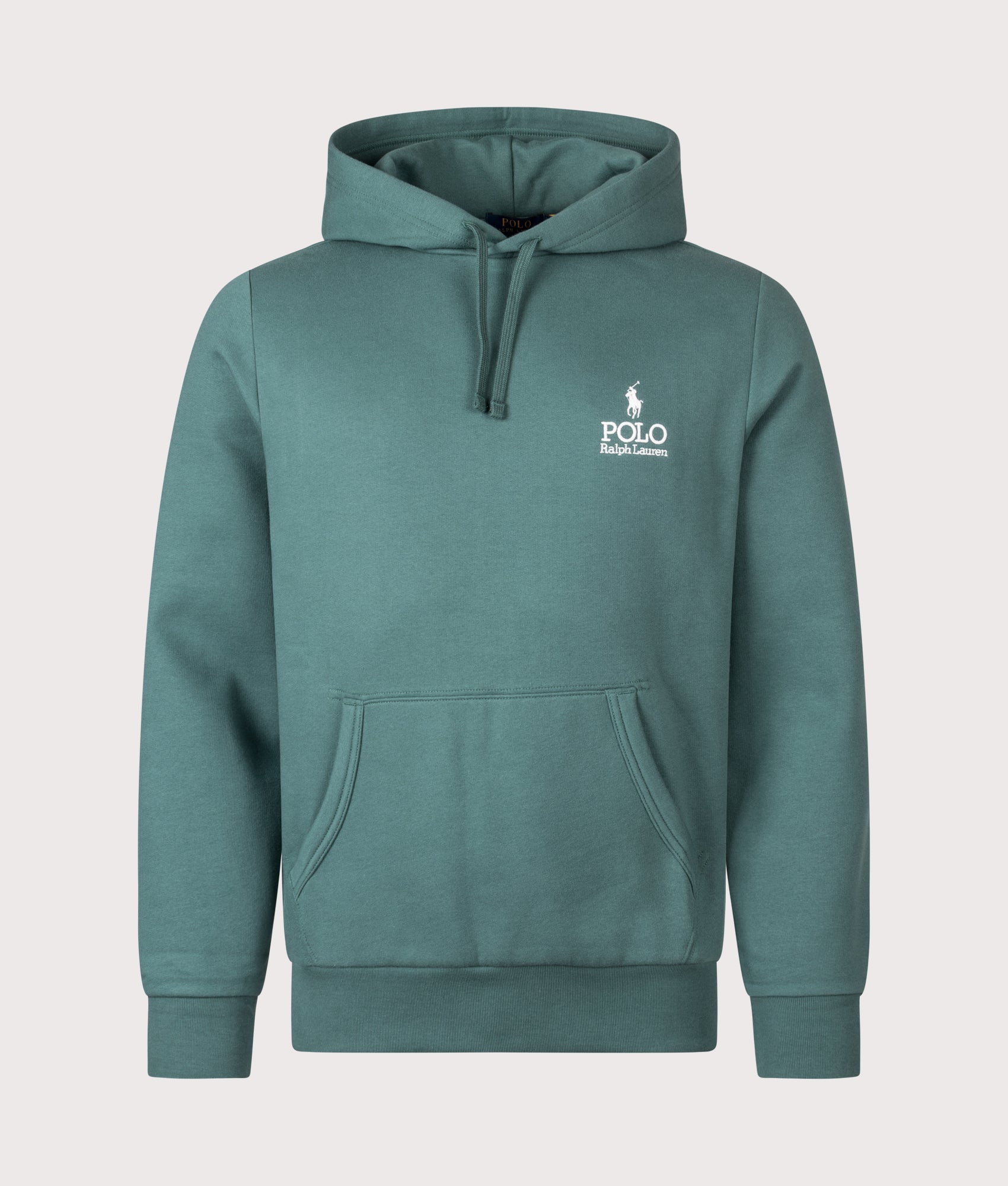 Logo Fleece Lined Hoodie in Charter Green | Polo Ralph Lauren | EQVVS | Front shot 
