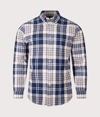 Custom Fit Brushed Oxford Shirt: 004 Off White Navy Multi 