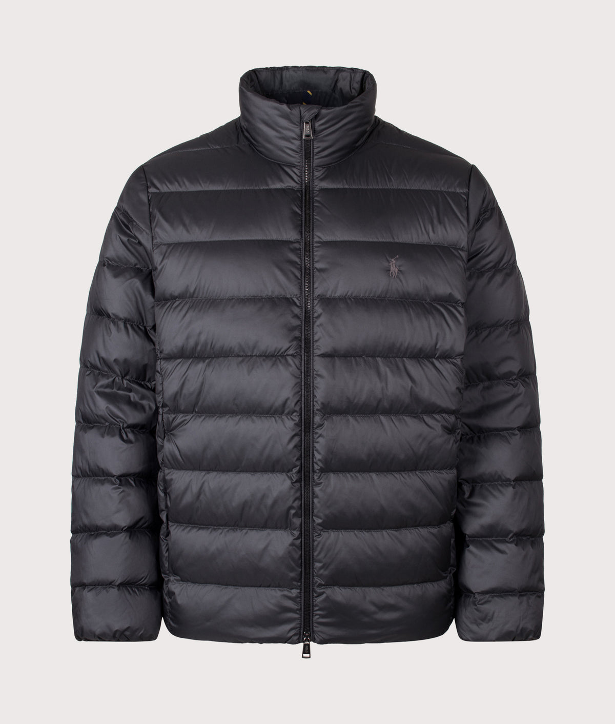 Polo Ralph Lauren The Colden Packable Down Jacket in Polo Black at EQVVS Menswear. Front shot.