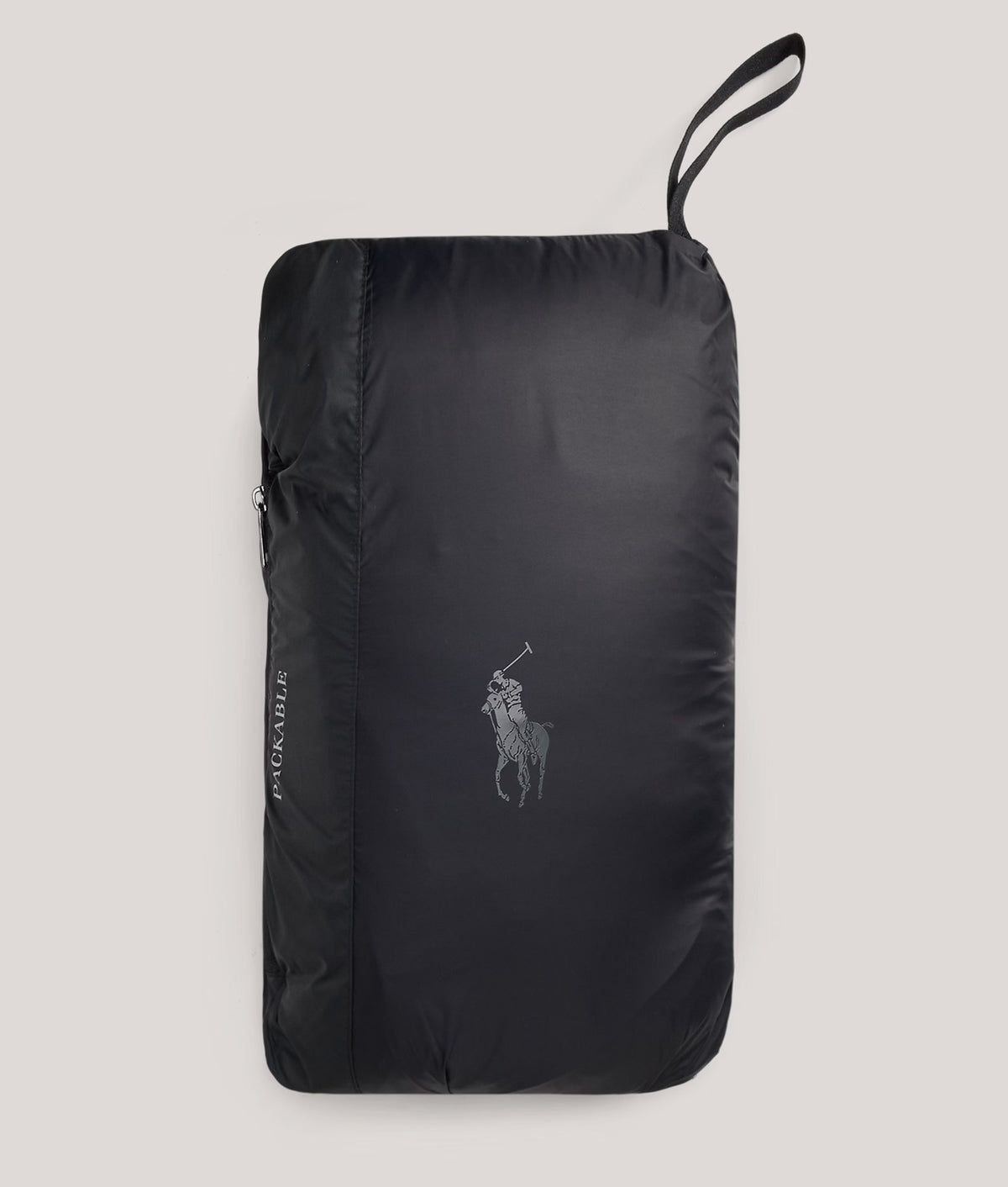 Polo Ralph Lauren The Colden Packable Down Jacket in Polo Black at EQVVS Menswear. Packed shot.