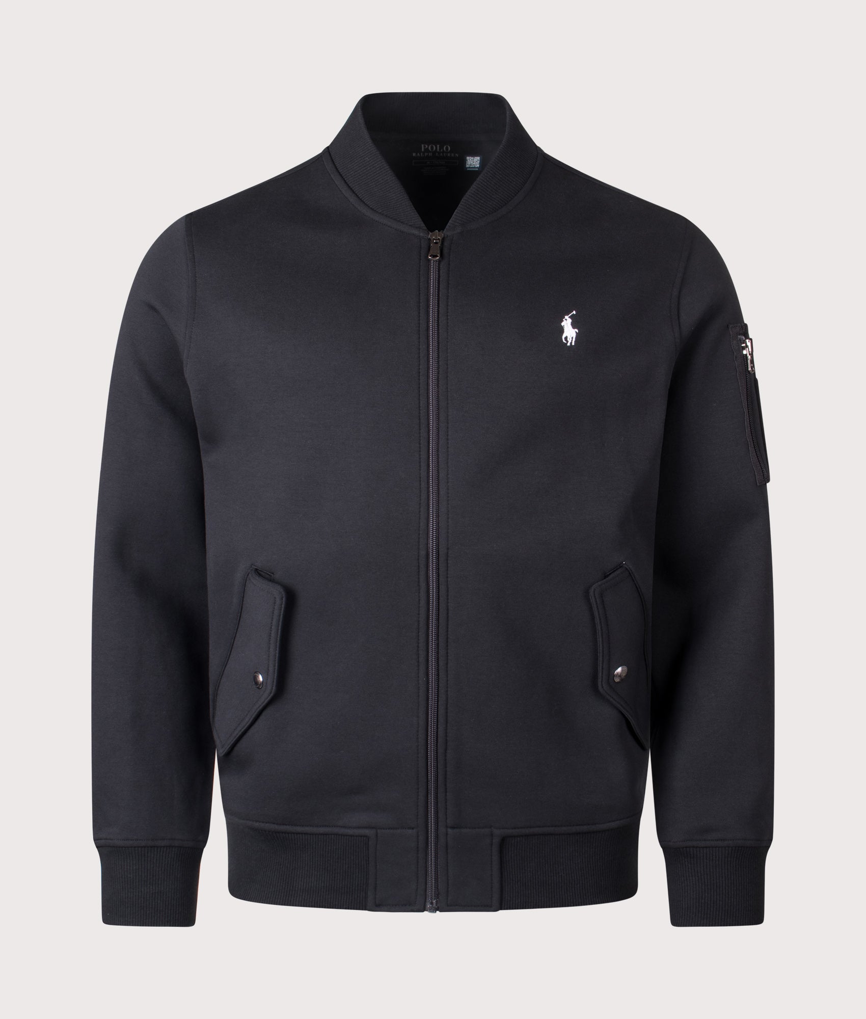 Double Knit Bomber Jacket in Polo Black | Polo Ralph Lauren | EQVVS | Front shot 