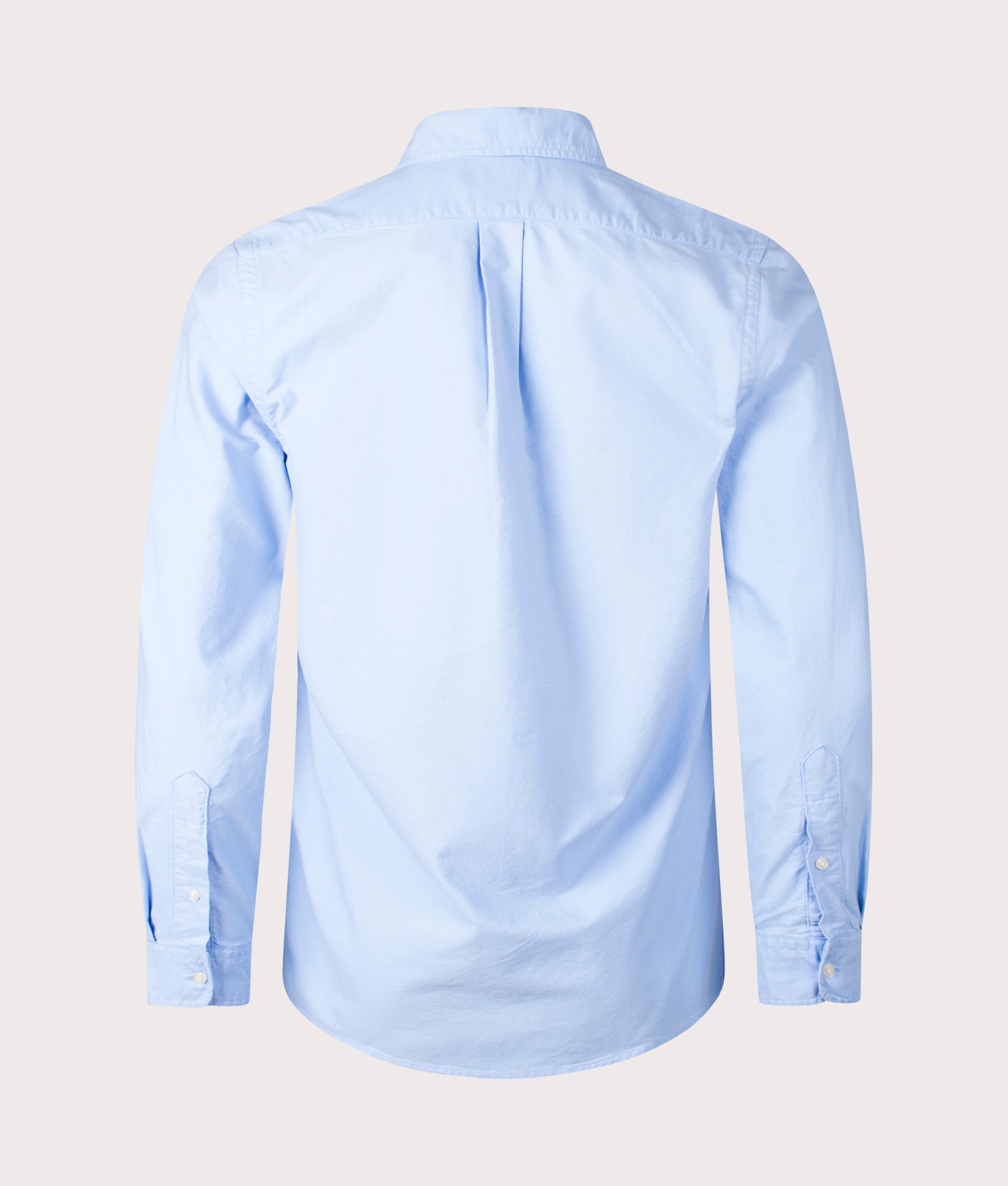 Custom Fit Garment-Dyed Oxford Shirt in Austin Blue | 100% Cotton | Polo Ralph Lauren | EQVVS | Back shot 