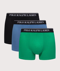 3 Pack Classic Stretch Cotton Trunks: 201 Delta Blue/Chroma Green/Black 