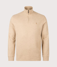 Estate-Rib Quarter Zip Knit: 006 Classic Camel Heather 