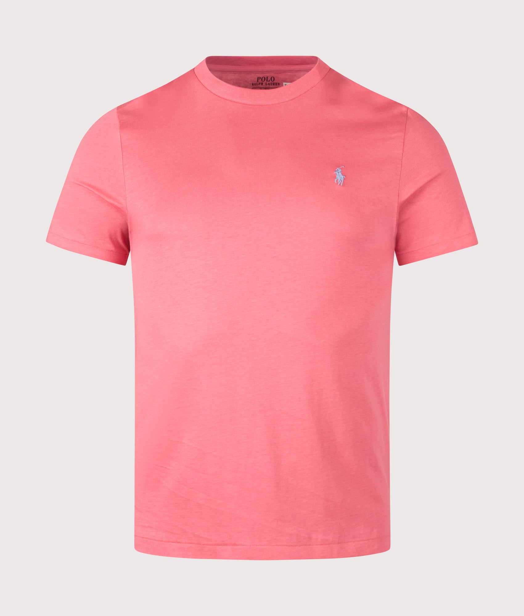 Polo Ralph Lauren Custom Slim Fit Jersey T-Shirt in Red Sky at EQVVS Menswear. Front shot.