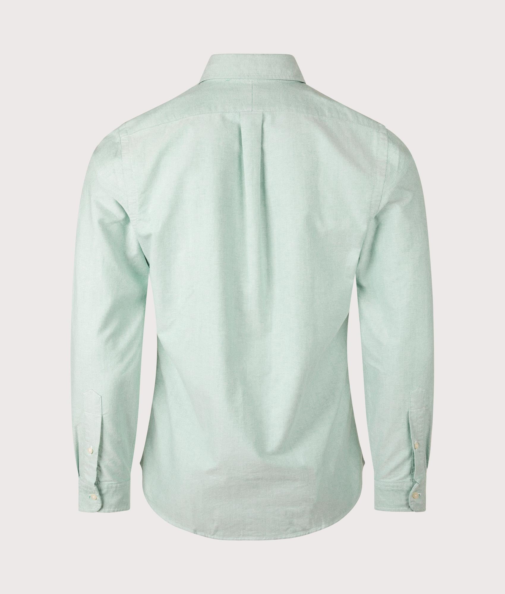 Custom Fit Iconic Oxford Shirt in Cruise Green by Polo Ralph Lauren. Shot by EQVVS. Back Shot.