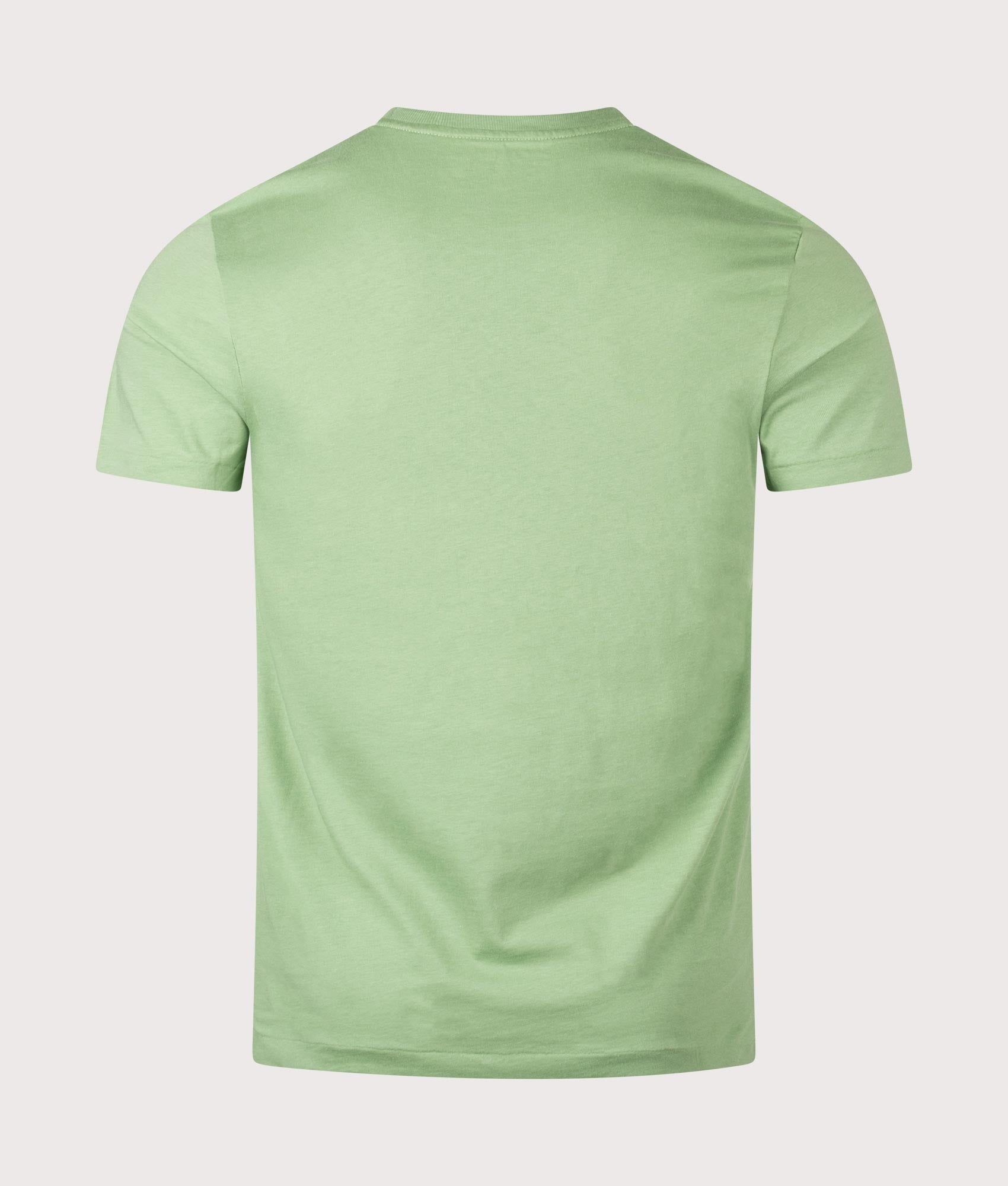 Custom Slim Fit Jersey T-Shirt in Outback Green by Polo Ralph Lauren. Shot by EQVVS. Back shot.