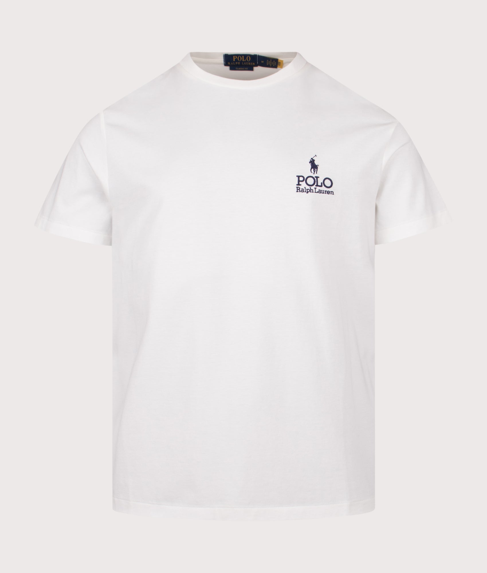 Polo Ralph Lauren Classic Fit Logo T-Shirt in Deckwash White at EQVVS Menswear. Front shot.