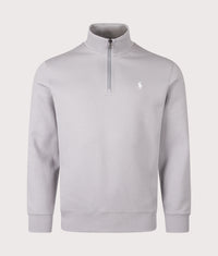 Double-Knit Quarter Zip Jumper: 502 Soft Grey 