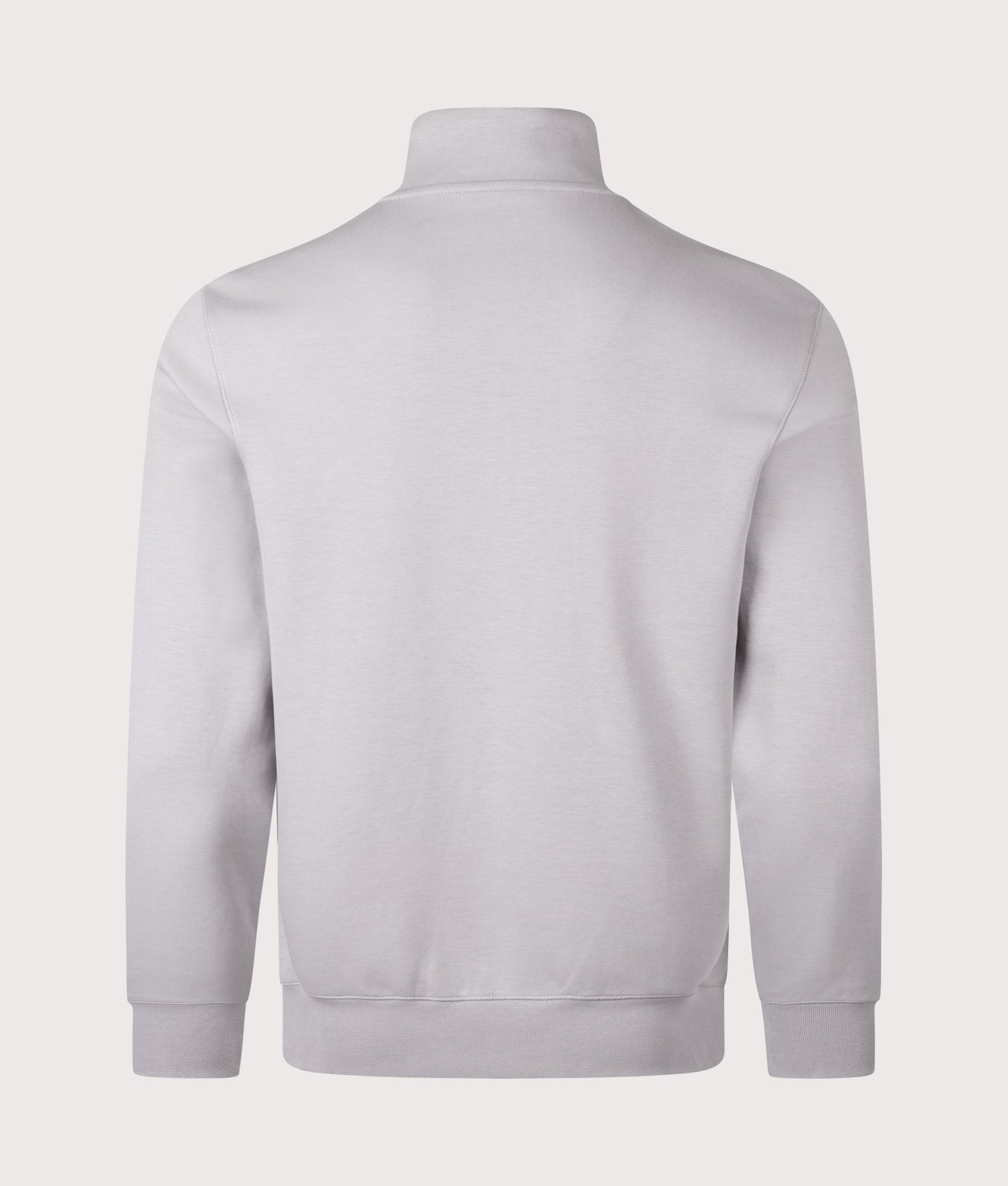Double Knit Quarter Zip Sweatshirt in Soft Grey | Polo Ralph Lauren | EQVVS | Back shot 