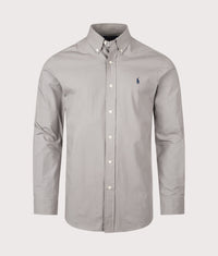 Custom Fit Stretch Poplin Shirt: 013 Athletic Grey 