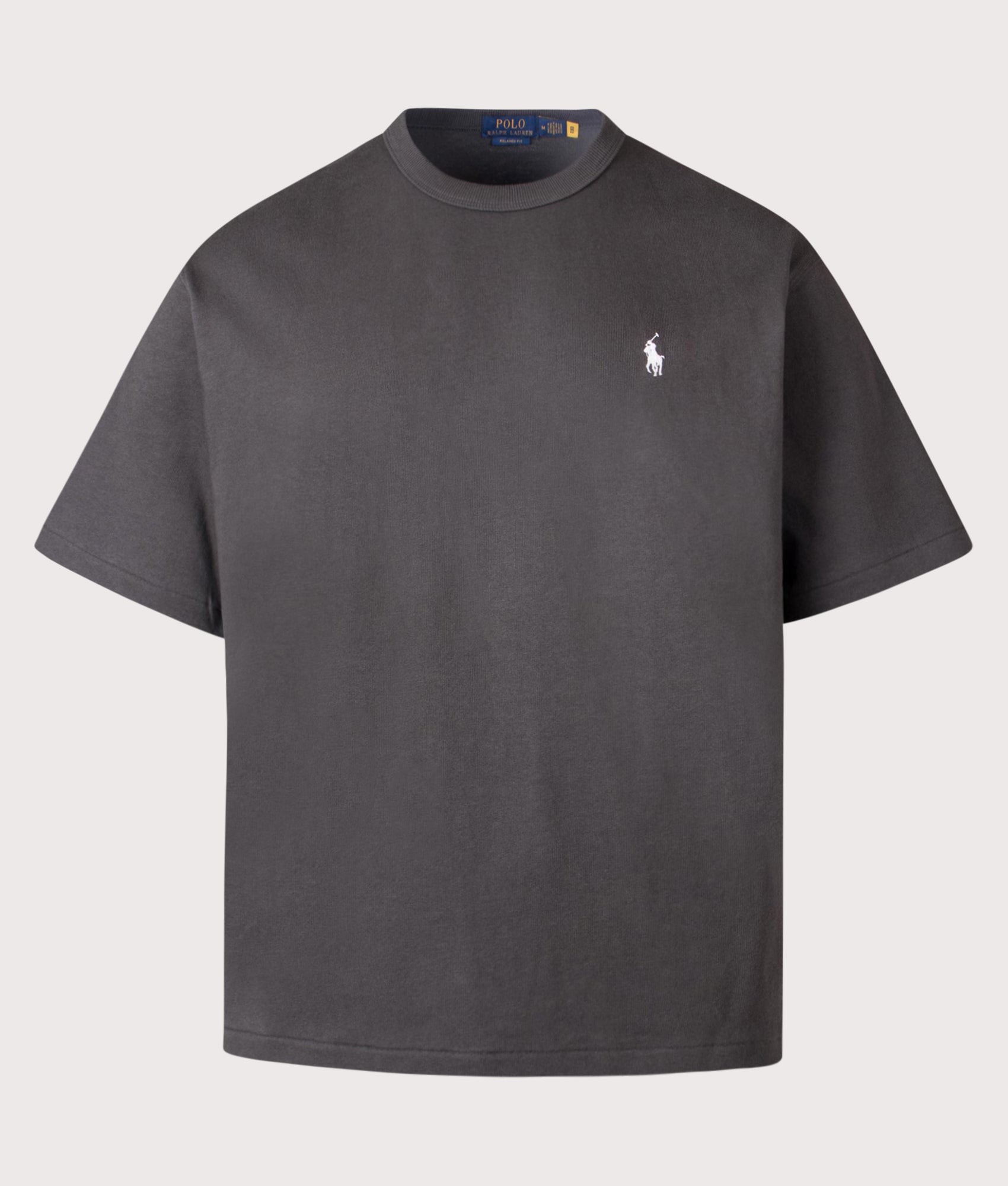 Polo Ralph Lauren Relaxed Fit Logo Jersey T-Shirt in Deep Grey at EQVVS Menswear. Front shot.