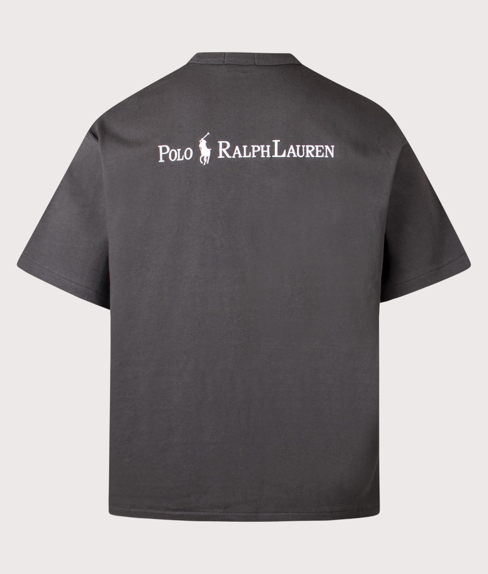 Polo Ralph Lauren Relaxed Fit Logo Jersey T-Shirt in Deep Grey at EQVVS Menswear. Back shot.