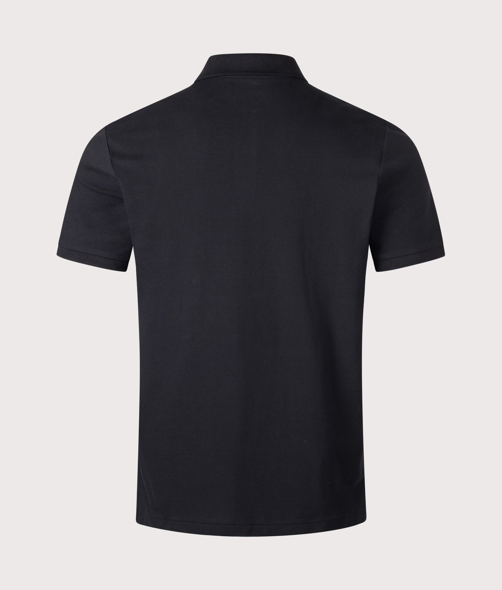 Polo Ralph Lauren Custom Slim Fit Stretch Mesh Polo Shirt in Polo Black at EQVVS Menswear. Back shot.