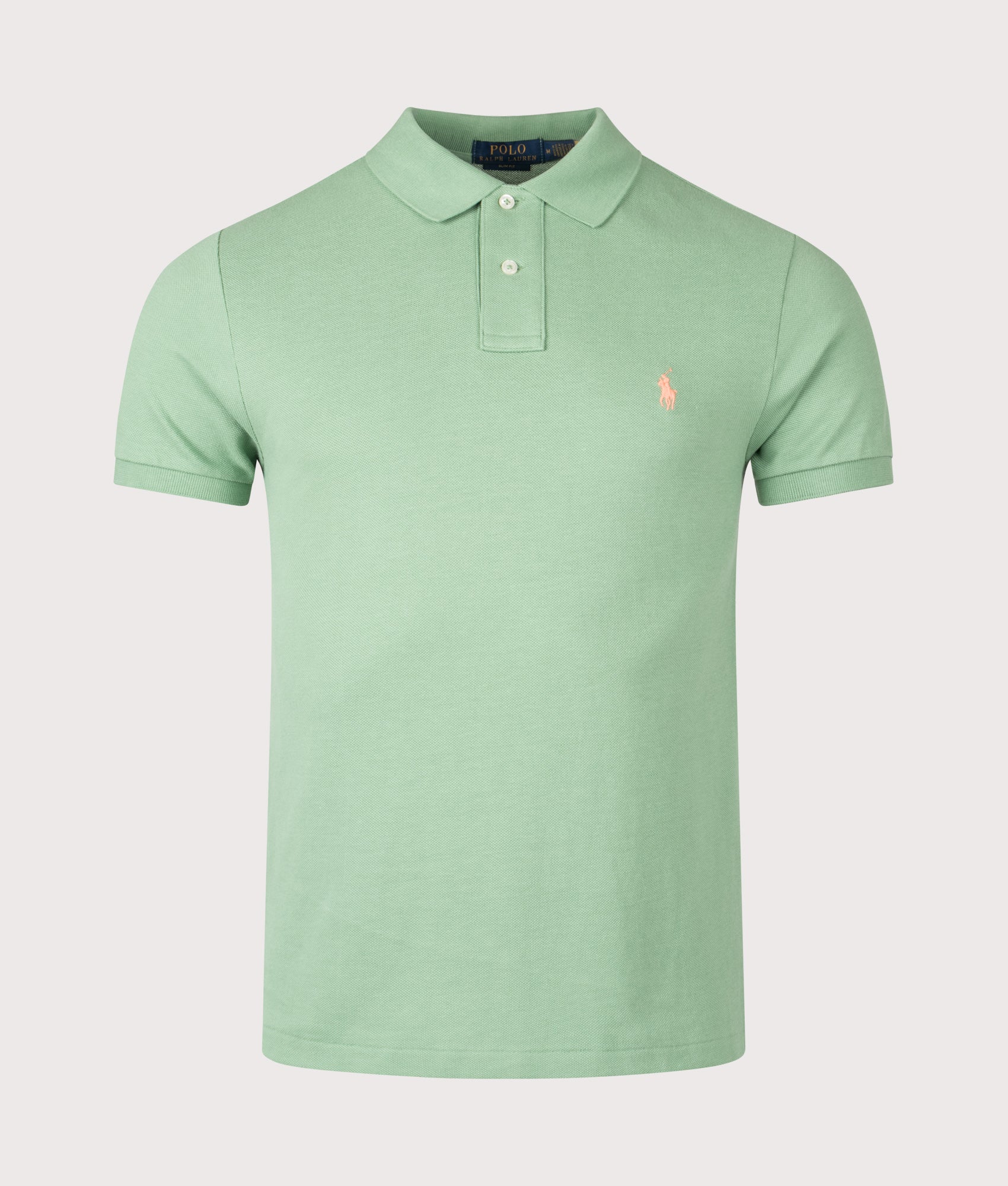 Slim Fit Mesh Polo Shirt in Outback Green | 100% Cotton | Polo Ralph Lauren | EQVVS | Front shot 