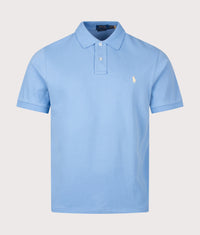 Custom Slim Fit Mesh Polo Shirt: 461 Bristol Blue 
