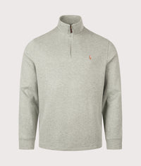 Estate-Rib Quarter Zip Jumper: 008 Greenery Heather 