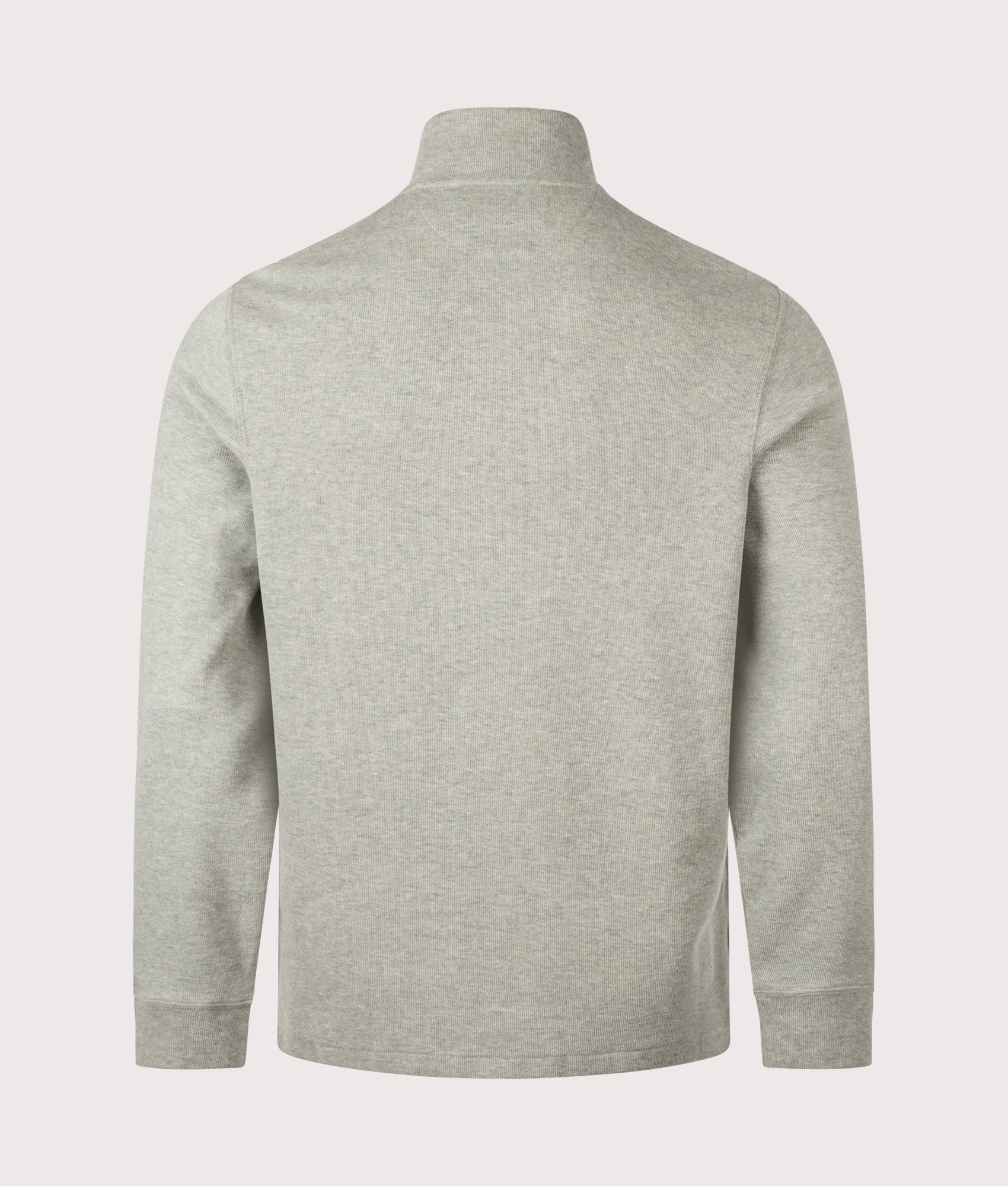 Polo Ralph Lauren Estate-Rib Quarter Zip Jumper in Greenery Heather at EQVVS Menswear. Back shot.