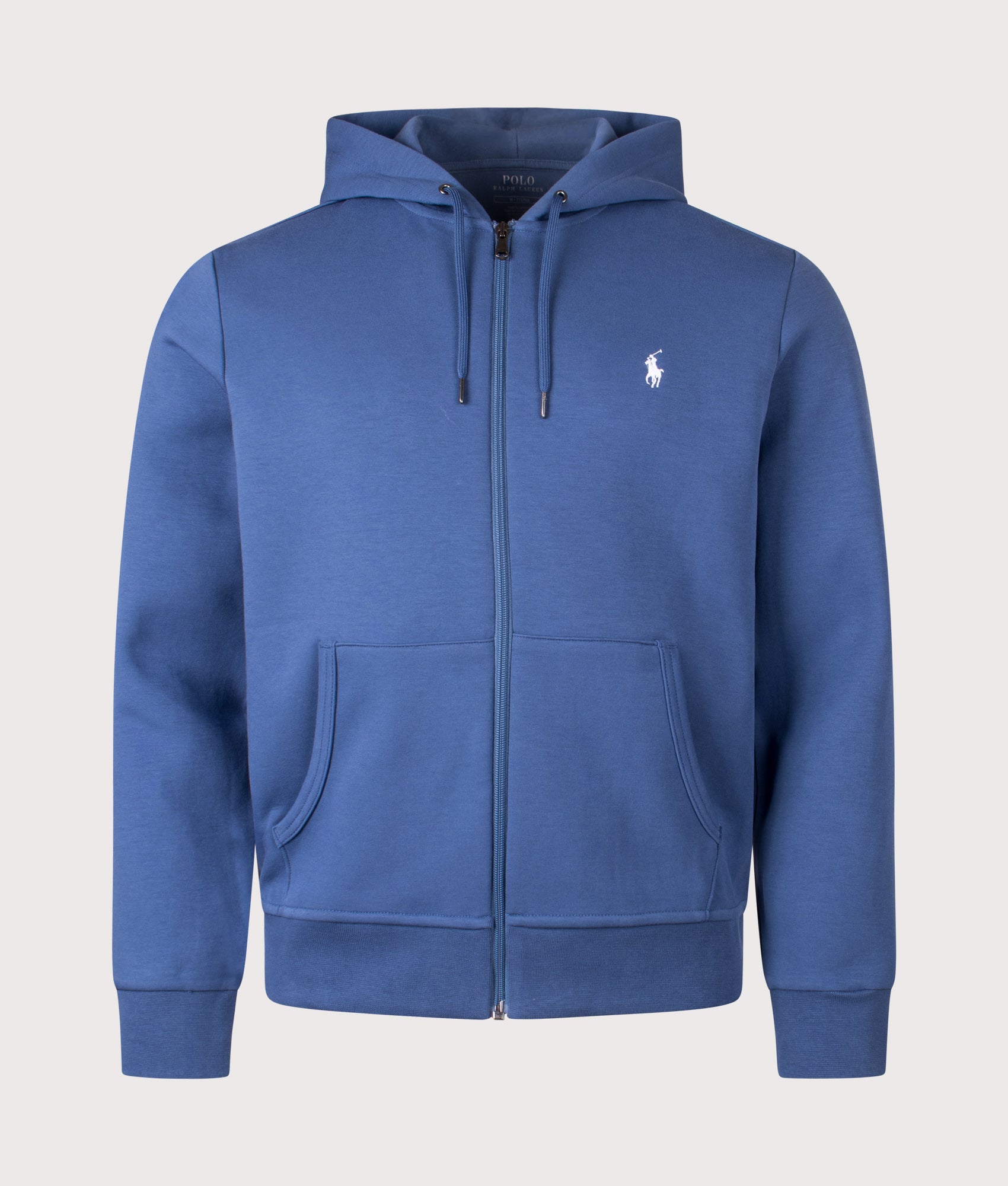 Zip Through Double Knit Hoodie in Night Navy | Polo Ralph Lauren | EQVVS | Front shot 