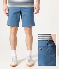 Regular Fit Bedford Stretch Chino Shorts: 053 Delta Blue 
