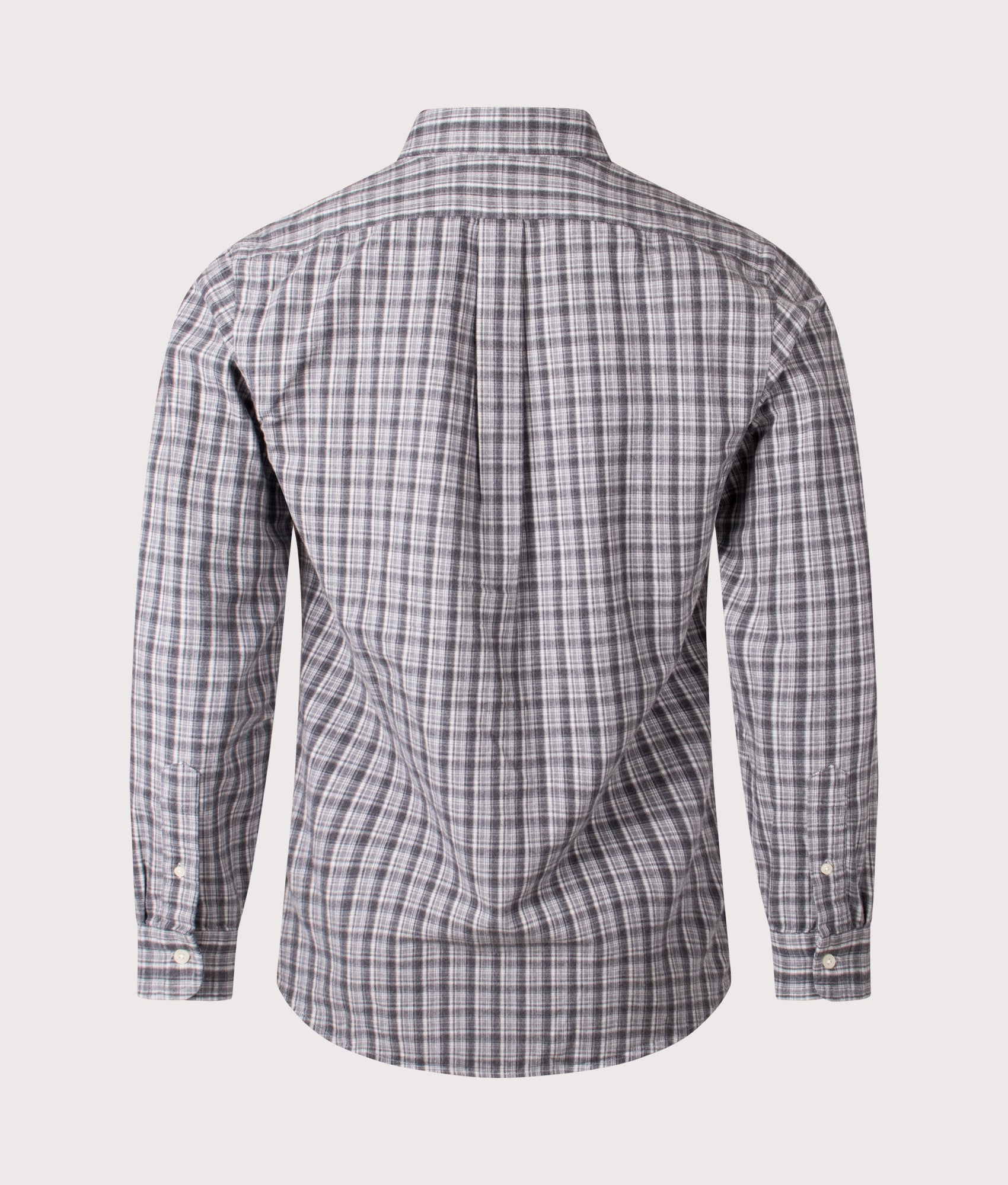 Custom Fit Brushed Oxford Shirt in Grey Heather Multi | 100% Cotton | Polo Ralph Lauren | EQVVS | Back shot 