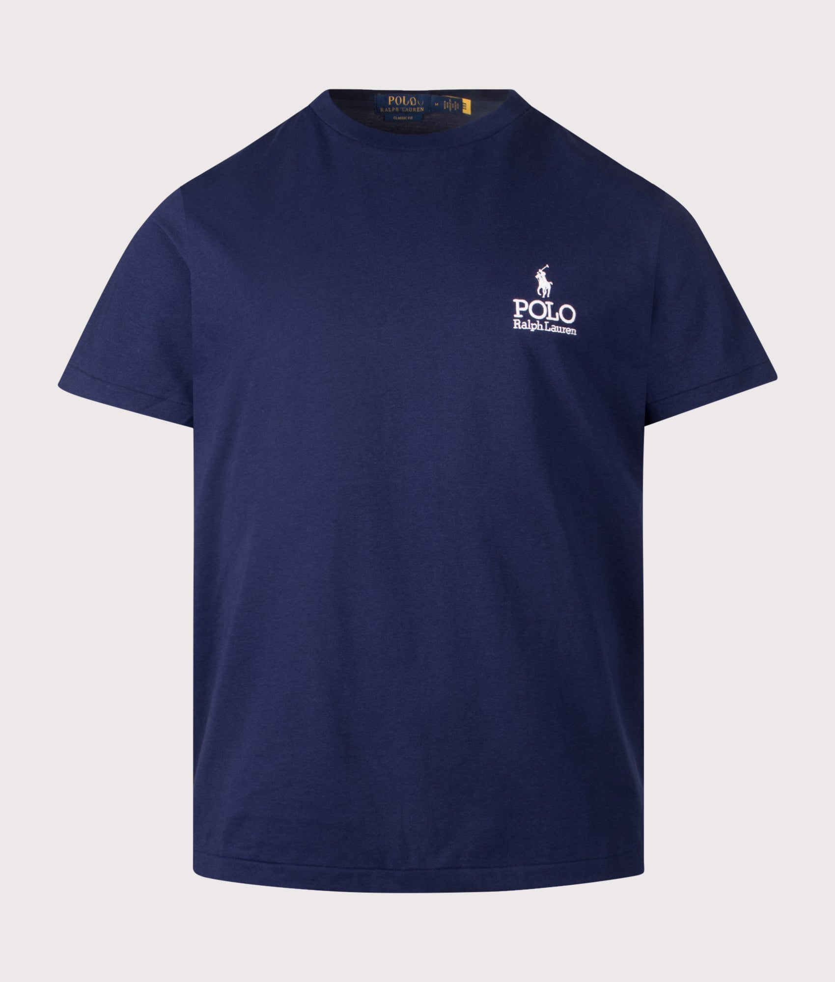 Polo Ralph Lauren Classic Fit Logo T-Shirt in Newport Navy at EQVVS Menswear. Front shot.