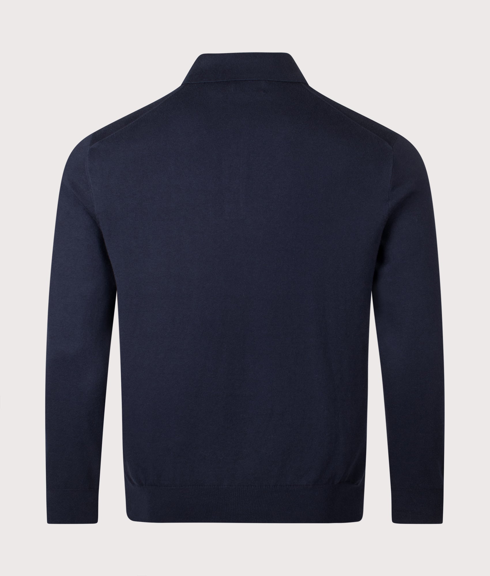 Polo Collar Knit Jumper in Hunter Navy | 100% Cotton | Polo Ralph Lauren | EQVVS | Back shot 