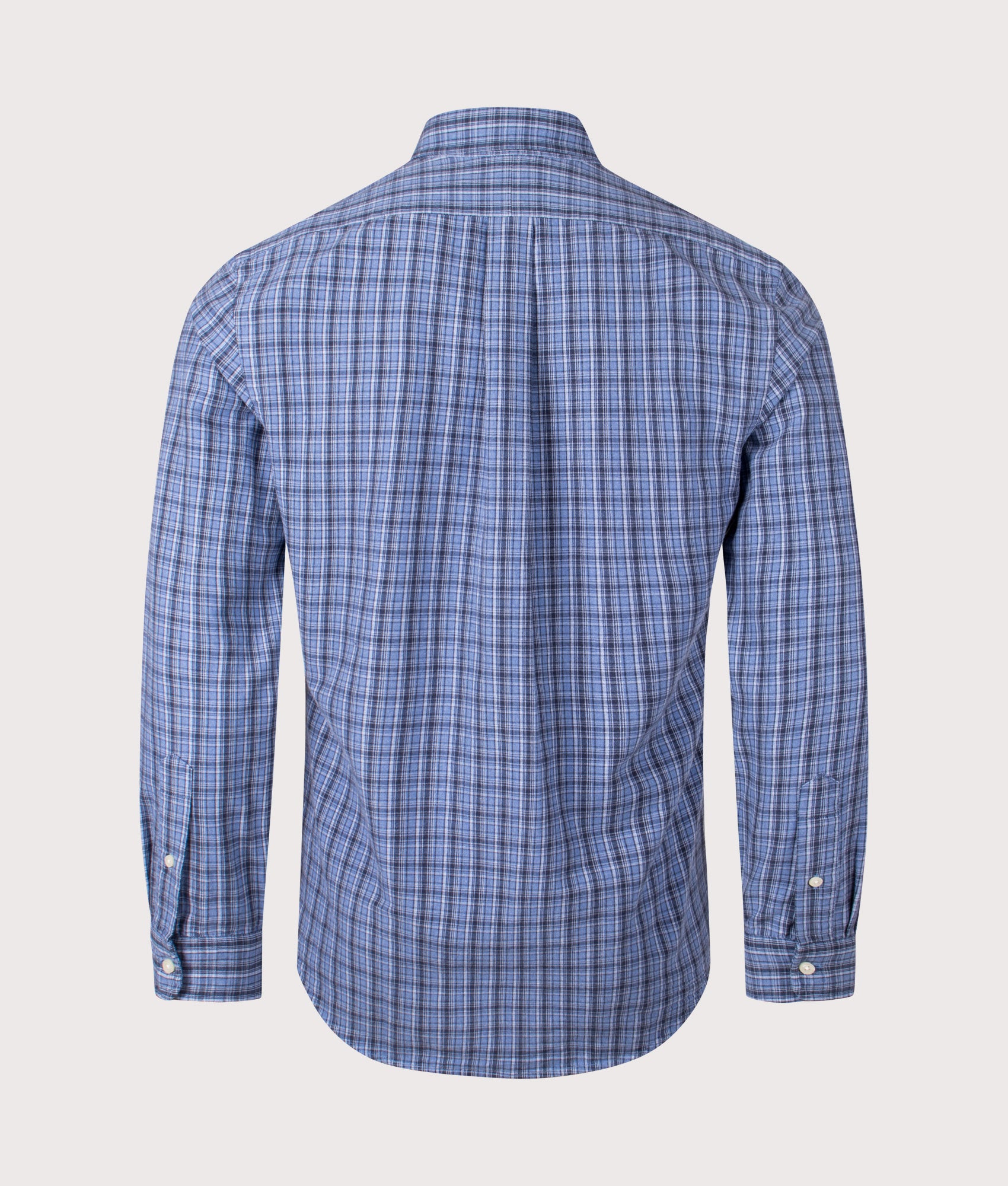 Custom Fit Brushed Oxford Shirt in Blue Heather Multi | 100% Cotton | Polo Ralph Lauren | EQVVS | Back shot 