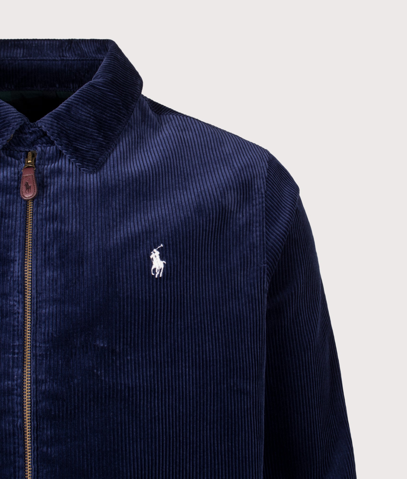 Polo Ralph Lauren Wynton Corduroy Jacket in Newport Navy at EQVVS Menswear. Detail shot.