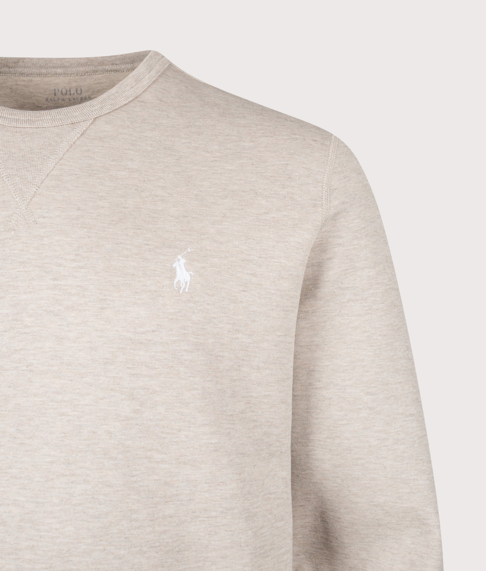 Double-Knit Sweatshirt in Tuscan Beige Heather | Polo Ralph Lauren | EQVVS | Font detail shot 