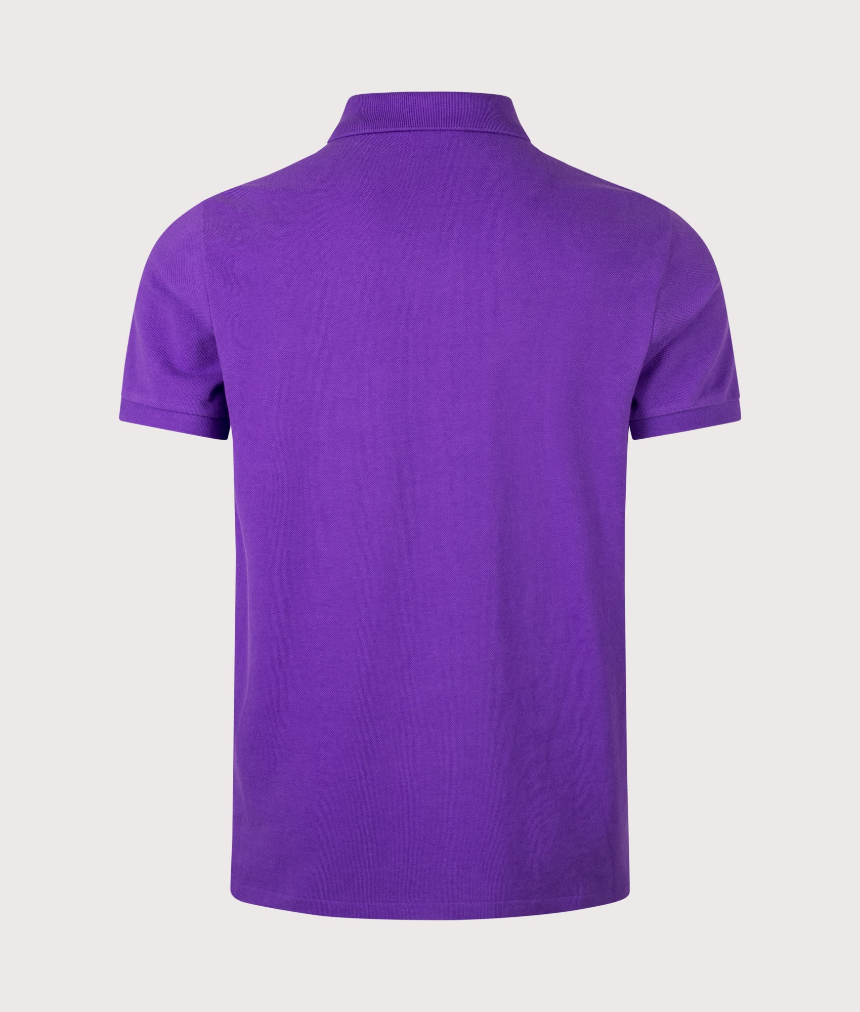 Polo Ralph Lauren Custom Slim Fit Mesh Polo Shirt in Cabana Purple at EQVVS Menswear. Back shot.