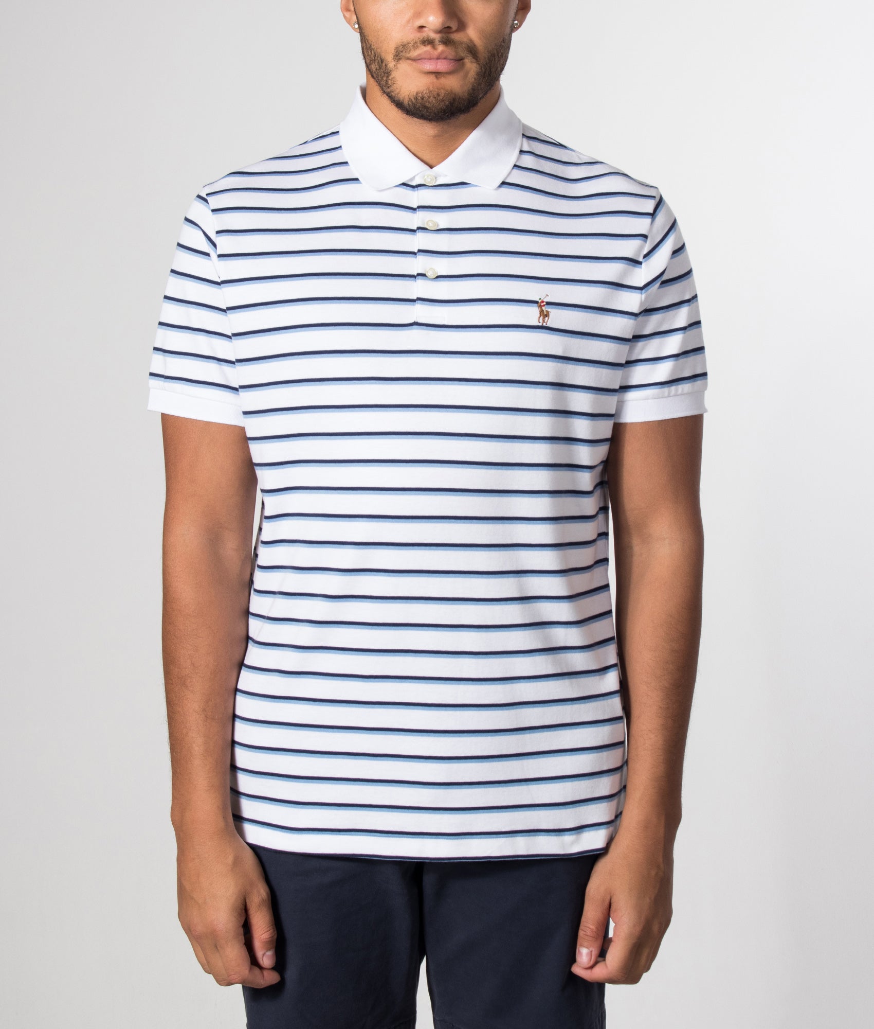 Custom Slim Fit Striped Soft Cotton Polo Shirt