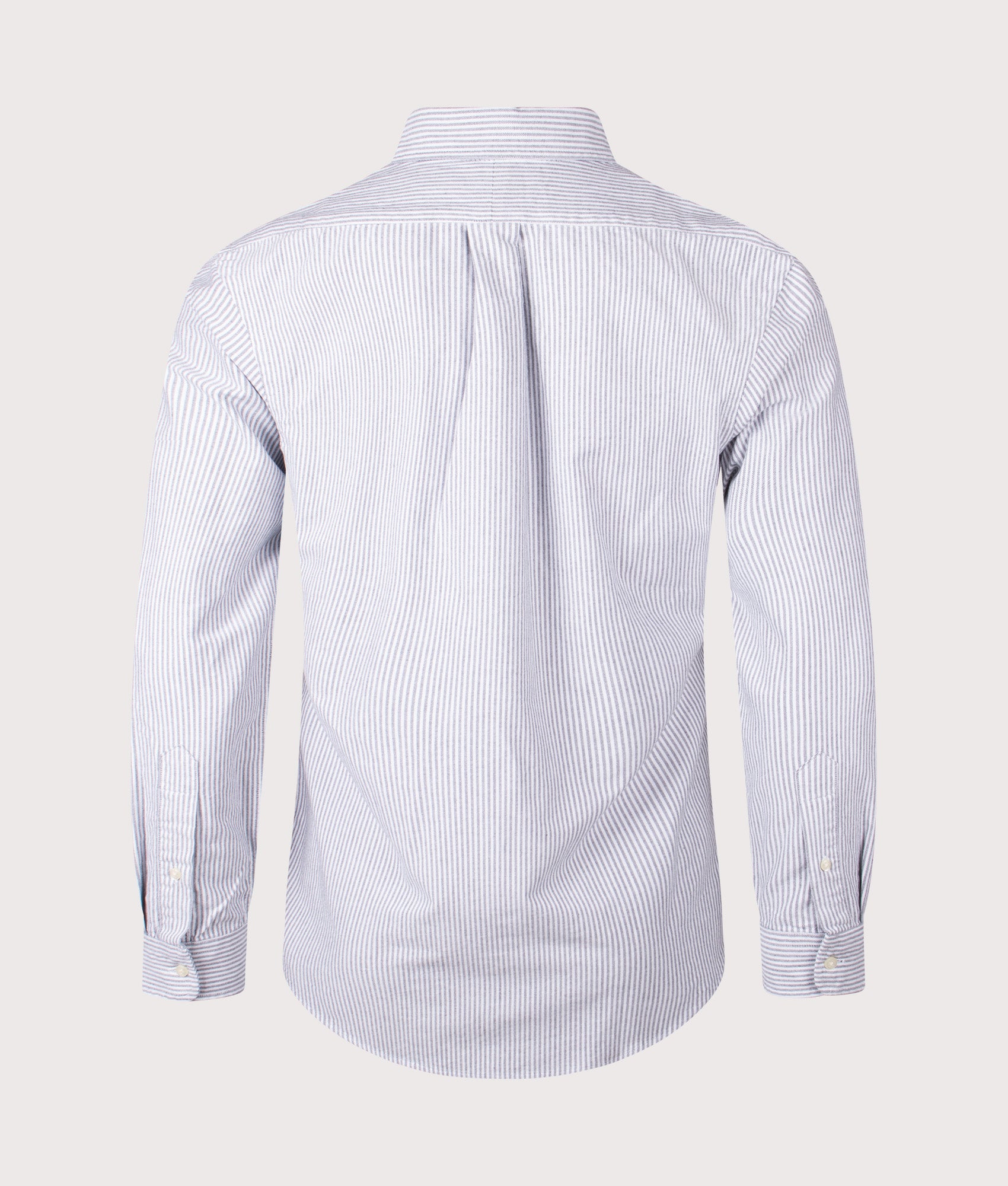 Custom Fit Striped Oxford Shirt in Slate/White | 100% Cotton | Polo Ralph Lauren | EQVVS | Back shot 