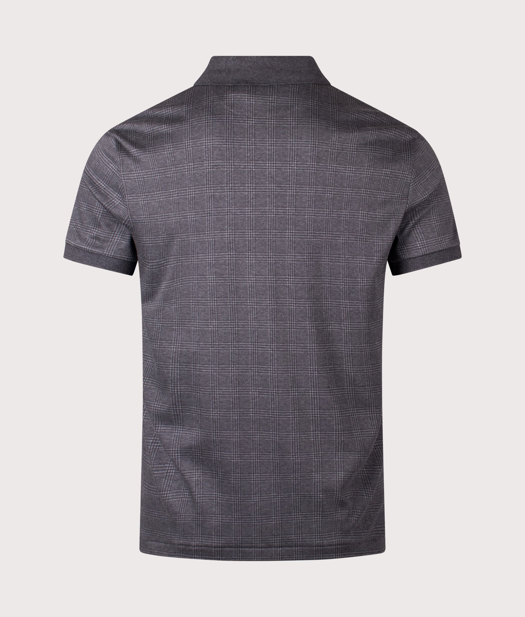 Custom Slim Fit Glen Plaid-Print Polo Shirt in Fairway Glen/Med Flannel Heather | 100% Cotton | Polo Ralph Lauren | EQVVS | Back shot 
