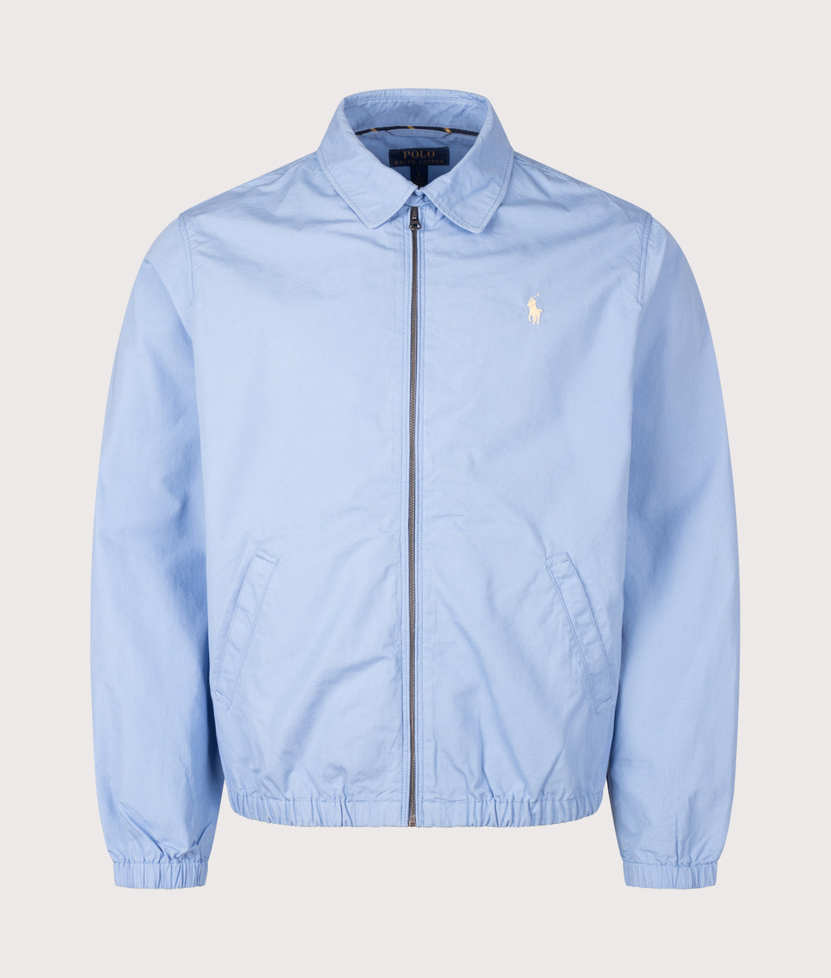 Polo Ralph Lauren Bayport Poplin Windbreaker Jacket in Bristol Blue at EQVVS Menswear. Front shot.
