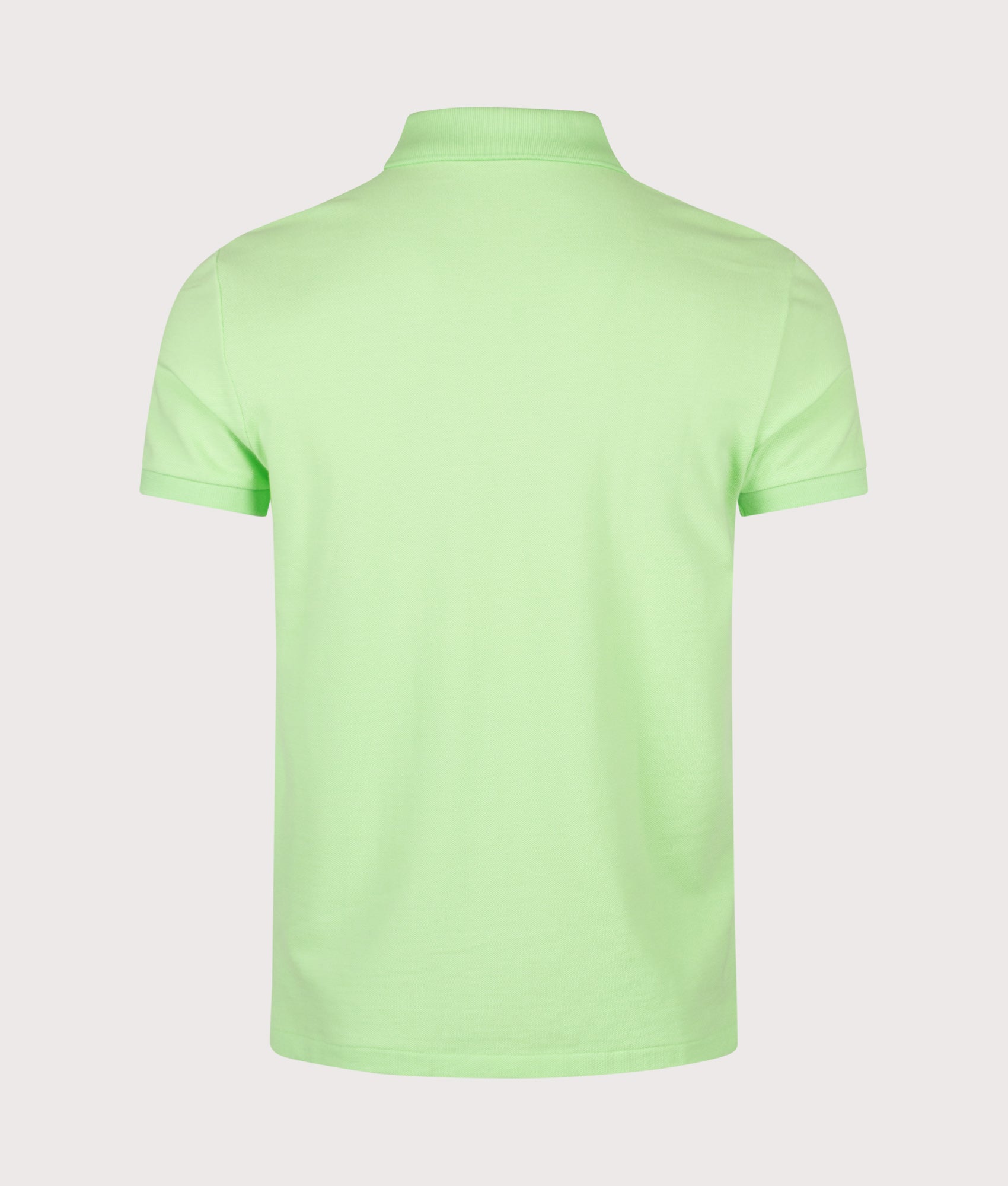 Polo Ralph Lauren Custom Slim Fit Mesh Polo Shirt in Cruise Lime at EQVVS Menswear. Back shot.