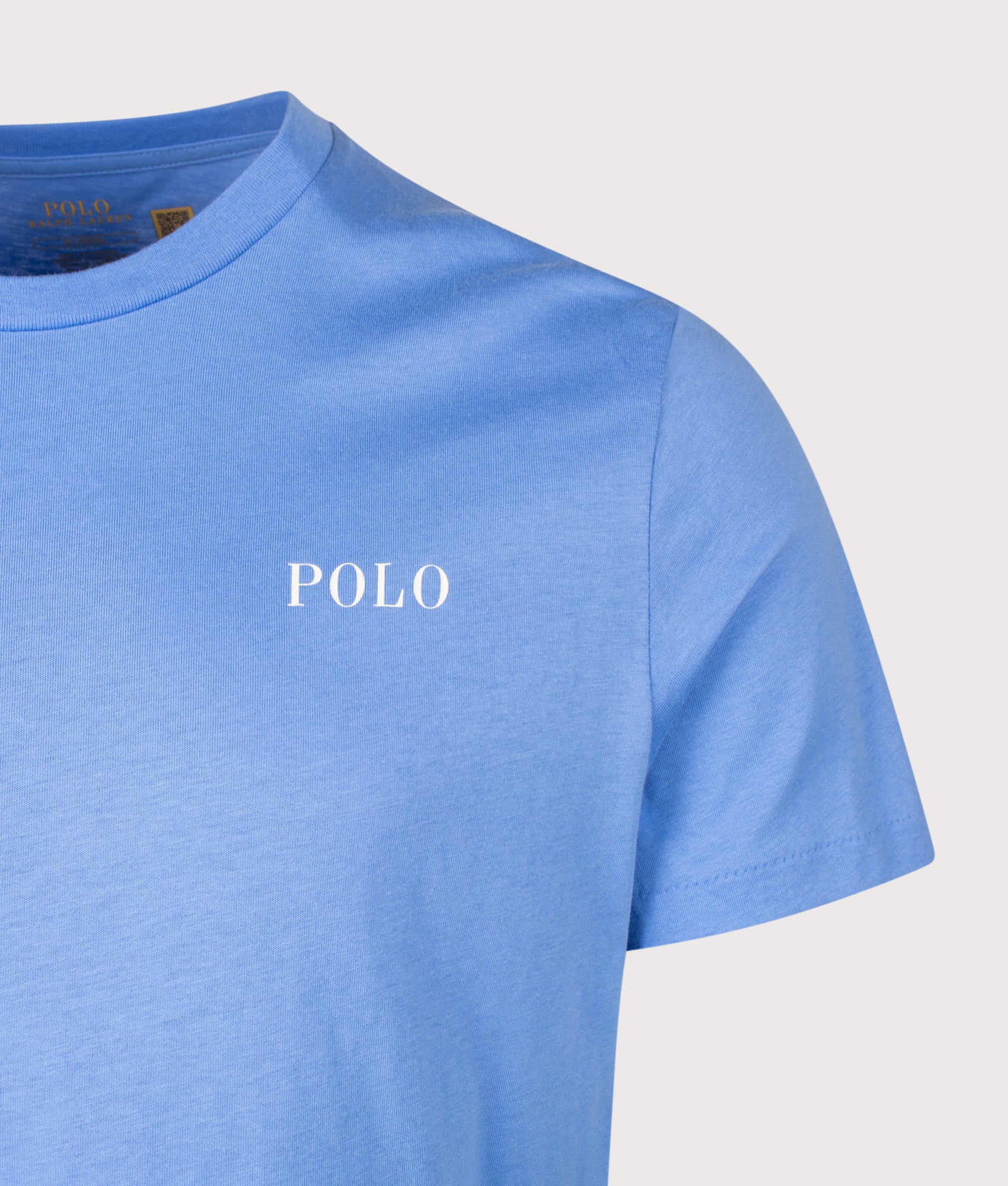 Lightwear Loungerwear T-Shirt in Harbour Island Blue by Polo Ralph Lauren. Shot by EQVVS. Detail Shot.