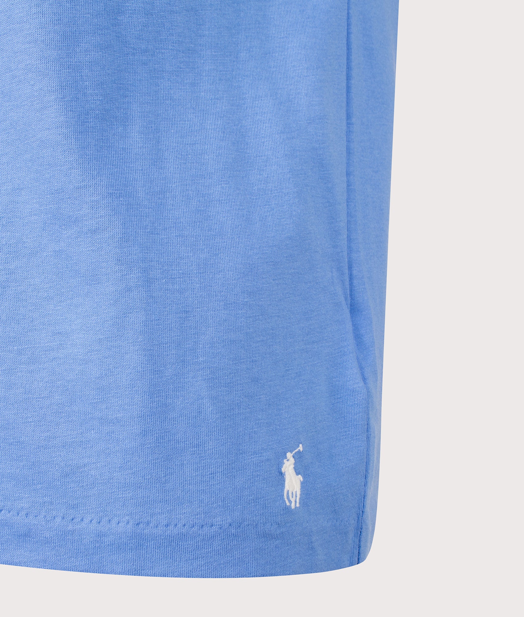Lightwear Loungerwear T-Shirt in Harbour Island Blue by Polo Ralph Lauren. Shot by EQVVS. Brand Detail Shot.