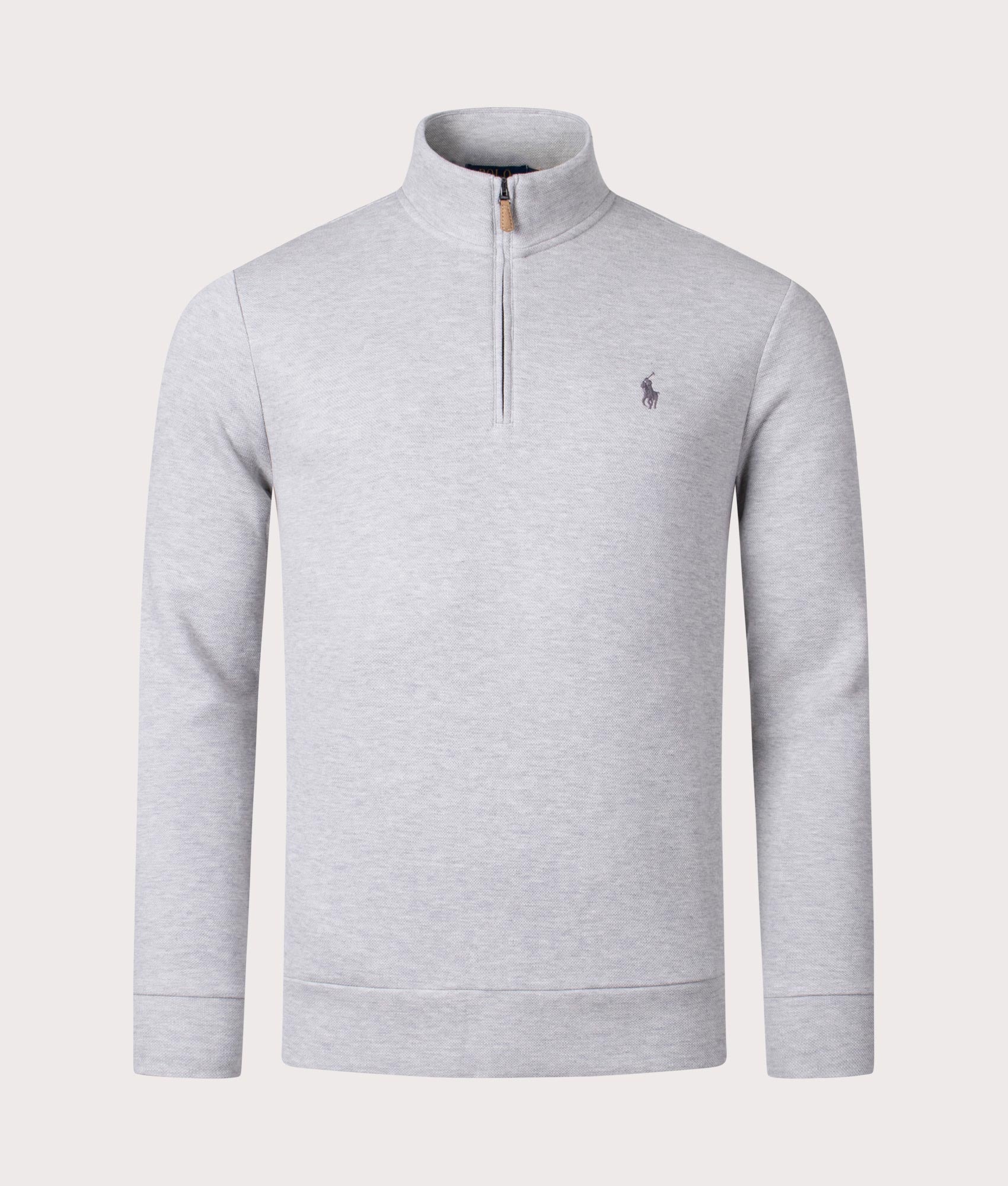 Double Knit mesh quarter zip, Grey, Polo Ralph Lauren, EQVVS Front