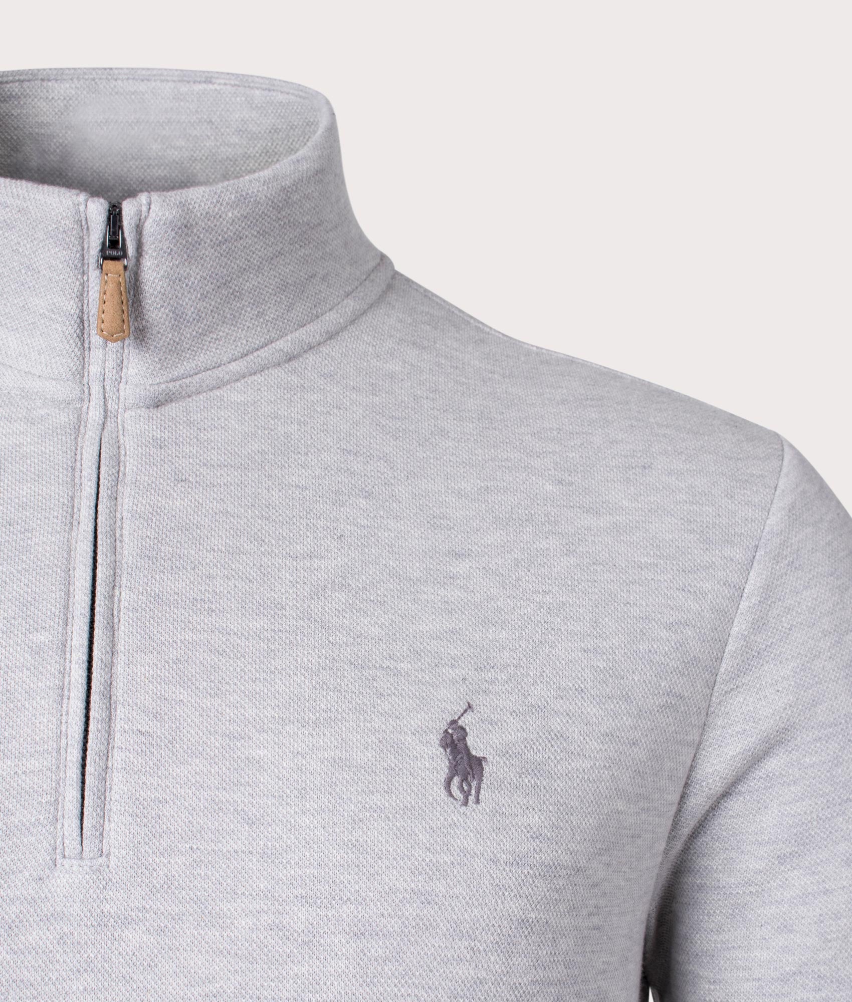Double Knit mesh quarter zip, Grey, Polo Ralph Lauren, EQVVS detail 