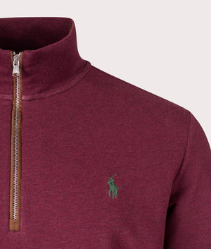 Water-Repellent Terry Sweatshirt in Spring Wine Heather by Polo Ralph Lauren. EQVVS Detail  Shot.