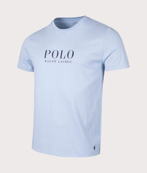 Lightweight Crew Neck T-Shirt in Cruise Navy by Polo Ralph Lauren. EQVVS Side Angle Shot.