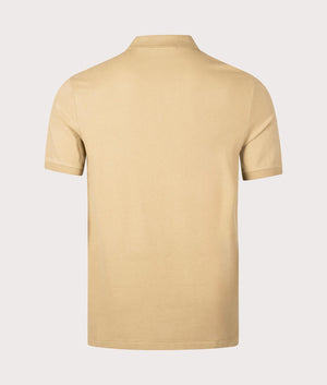 Classic Fit Mesh Polo Shirt in Cafe Tan by Polo Ralph Lauren. EQVVS Back Angle Shot.
