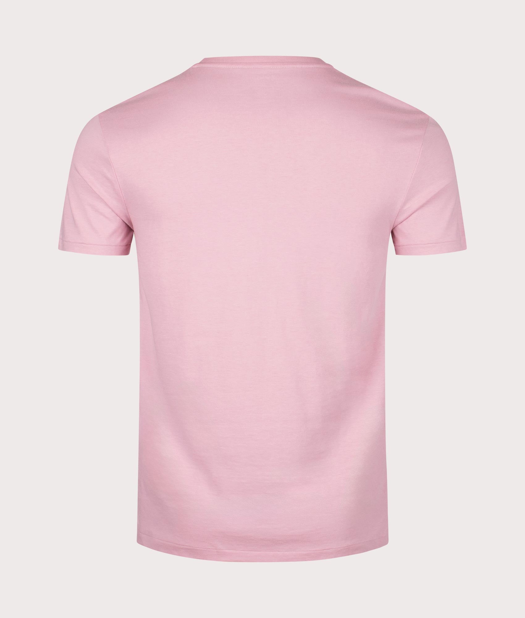 Custom Slim Fit T-Shirt in Surfside Rose by Polo Ralph Lauren. EQVVS Back Angle Shot.