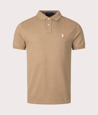 Custom Slim Fit Mesh Polo Shirt: 332 Café Tan 